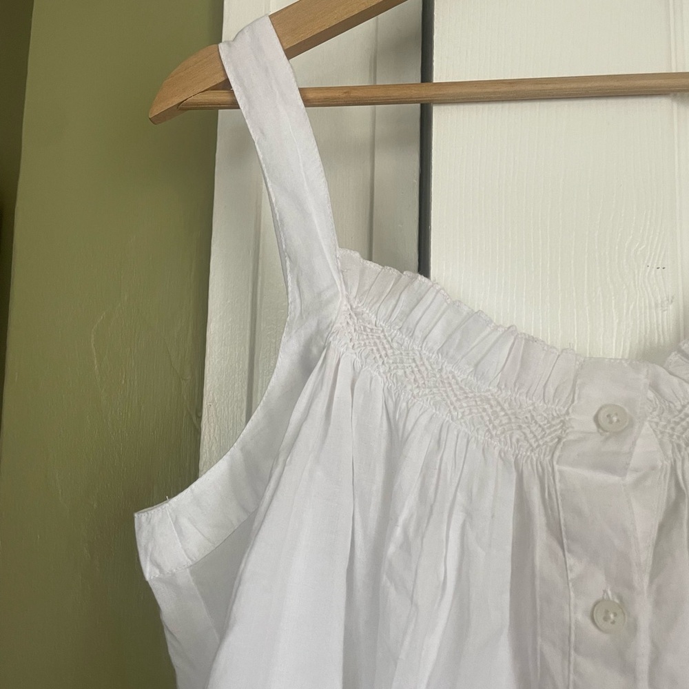 White Women's Button-Front Sleeveless Top - Picture 2 of 5